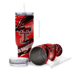 personalized texas tech red raiders abstract paths red curved tumbler best selling.webp