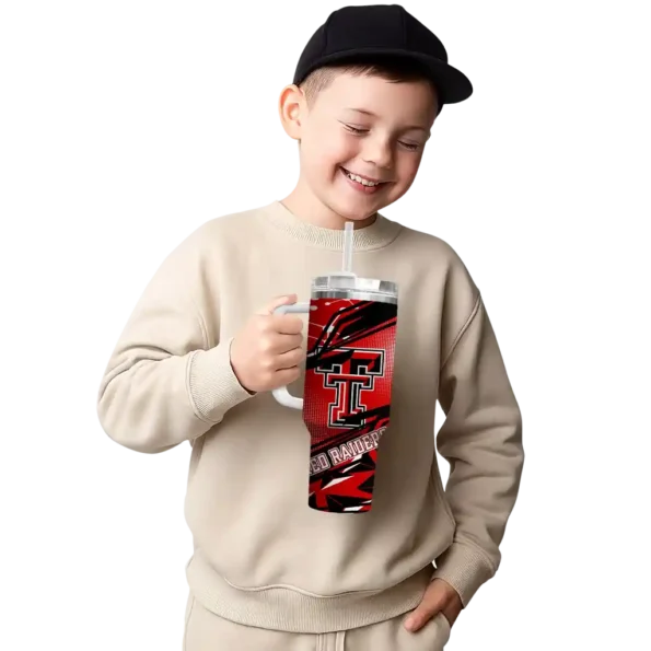 personalized texas tech red raiders abstract paths red curved tumbler latest model.webp