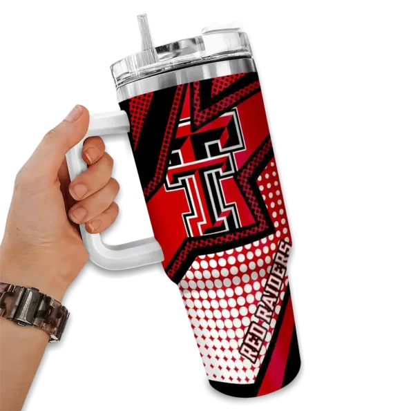 personalized texas tech red raiders arrow burst red curved tumbler fashion forward.webp