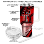 personalized texas tech red raiders arrow burst red curved tumbler best selling.webp