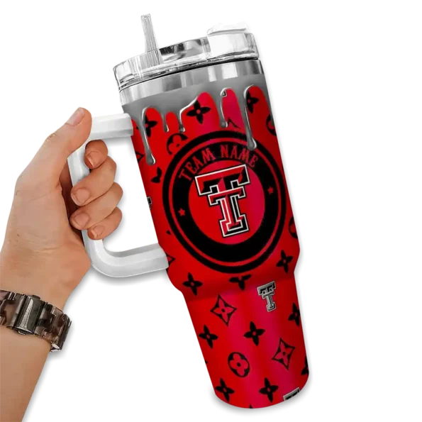 personalized texas tech red raiders bullseye drips red curved tumbler fashion forward.webp