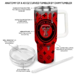 personalized texas tech red raiders bullseye drips red curved tumbler best selling.webp