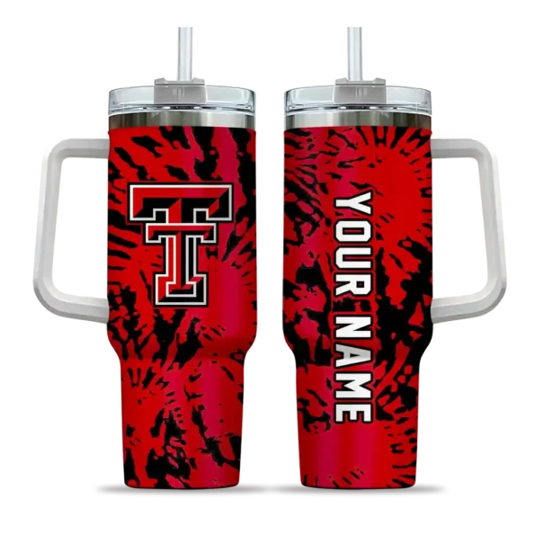 personalized texas tech red raiders burst swirl red curved tumbler best selling.webp