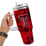 personalized texas tech red raiders burst swirl red curved tumbler best selling.webp