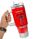 personalized texas tech red raiders geometric prism red curved tumbler best selling.webp