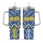 personalized toledo rockets chevron angle blue curved tumbler best selling.webp