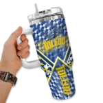 personalized toledo rockets chevron angle blue curved tumbler best selling.webp