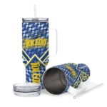 personalized toledo rockets chevron angle blue curved tumbler best selling.webp