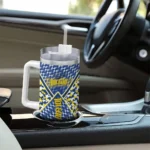 personalized toledo rockets chevron angle blue curved tumbler best selling.webp