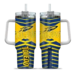 personalized toledo rockets chevron layers blue curved tumbler best selling.webp