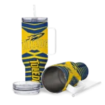 personalized toledo rockets chevron layers blue curved tumbler best selling.webp