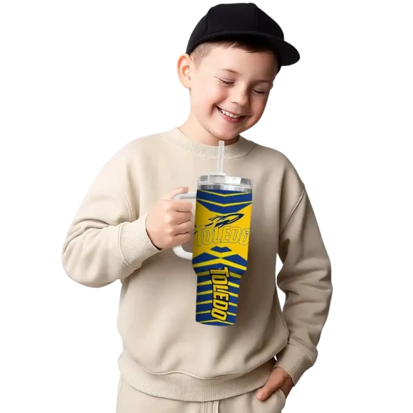 personalized toledo rockets chevron layers blue curved tumbler latest model.webp