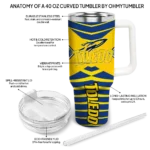 personalized toledo rockets chevron layers blue curved tumbler best selling.webp
