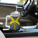 personalized toledo rockets chevron layers blue curved tumbler best selling.webp