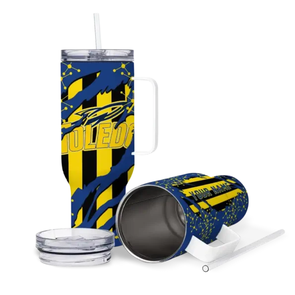 personalized toledo rockets claw cut blue black curved tumbler high quality.webp