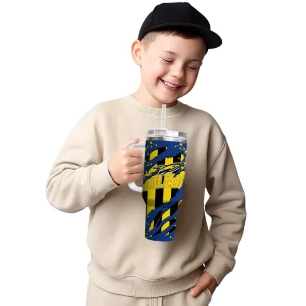 personalized toledo rockets claw cut blue black curved tumbler latest model.webp