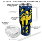 personalized toledo rockets claw cut blue black curved tumbler best selling.webp