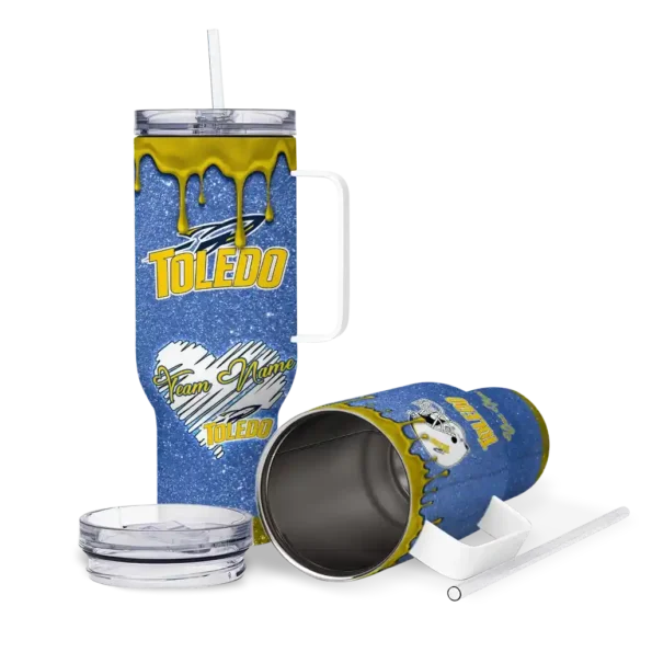 personalized toledo rockets heart helmet motif blue curved tumbler high quality.webp