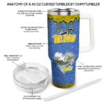 personalized toledo rockets heart helmet motif blue curved tumbler best selling.webp