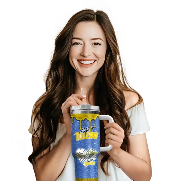 personalized toledo rockets heart helmet motif blue curved tumbler premium grade.webp