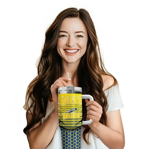 personalized toledo rockets hex texture blue curved tumbler premium grade.webp