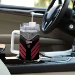 personalized troy trojans arrow armor red black curved tumbler best selling.webp