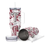 personalized troy trojans camo mashup red white curved tumbler best selling.webp