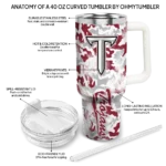 personalized troy trojans camo mashup red white curved tumbler best selling.webp