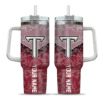 personalized troy trojans chevron stripe red curved tumbler best selling.webp