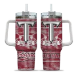 personalized troy trojans honey streaks red curved tumbler best selling.webp