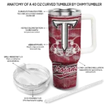personalized troy trojans honey streaks red curved tumbler best selling.webp