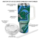 personalized tulane green wave arrow burst green curved tumbler best selling.webp