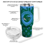 personalized tulane green wave bullseye drips green curved tumbler best selling.webp