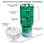 personalized tulane green wave geometric prism green curved tumbler best selling.webp