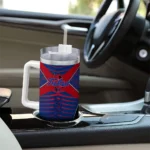 personalized tulsa golden hurricane chevron layers blue curved tumbler best selling.webp