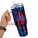 personalized tulsa golden hurricane claw cut blue black curved tumbler best selling.webp