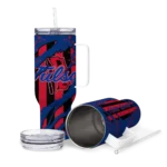 personalized tulsa golden hurricane claw cut blue black curved tumbler best selling.webp