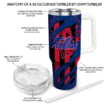 personalized tulsa golden hurricane claw cut blue black curved tumbler best selling.webp