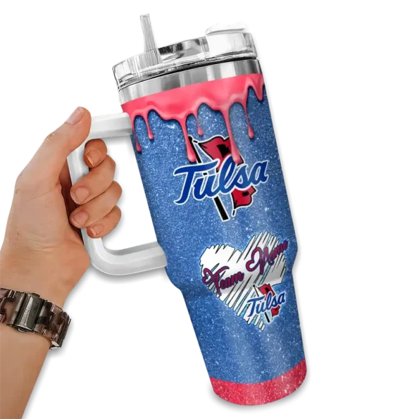 personalized tulsa golden hurricane heart helmet motif blue curved tumbler fashion forward.webp