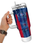 personalized tulsa golden hurricane hexagon armor blue curved tumbler best selling.webp