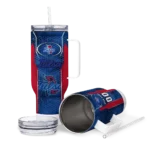 personalized tulsa golden hurricane hexagon armor blue curved tumbler best selling.webp