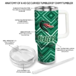 personalized uab blazers bold diamonds green curved tumbler best selling.webp