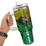 personalized uab blazers chevron stripe green curved tumbler best selling.webp