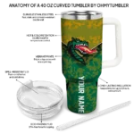 personalized uab blazers chevron stripe green curved tumbler best selling.webp