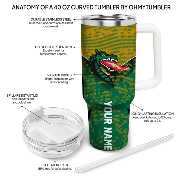 personalized uab blazers chevron stripe green curved tumbler new arrival.webp