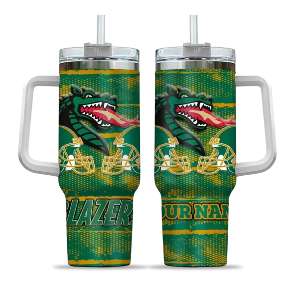 personalized uab blazers honey streaks green curved tumbler best selling.webp