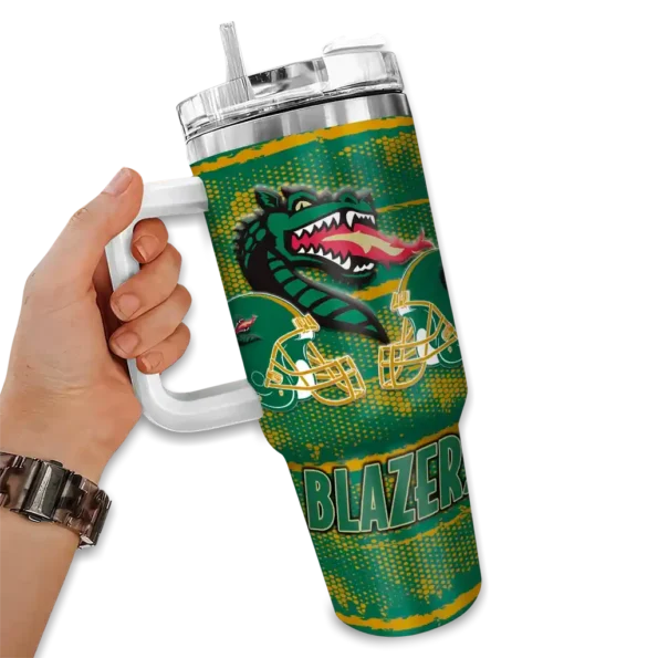 personalized uab blazers honey streaks green curved tumbler fashion forward.webp