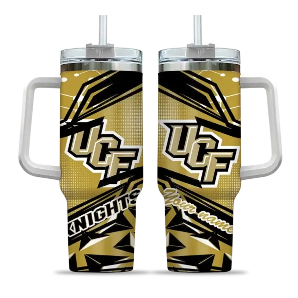 personalized ucf knights abstract paths gold curved tumbler best selling.webp