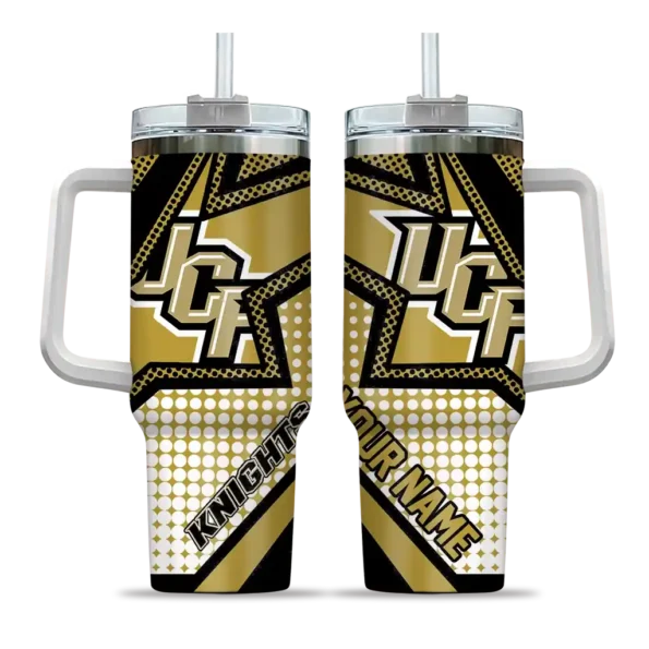 personalized ucf knights arrow burst gold curved tumbler best selling.webp