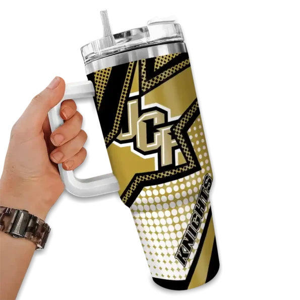 personalized ucf knights arrow burst gold curved tumbler fashion forward.webp